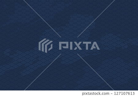 海軍藍海浪背景向量圖靛藍色 127107613