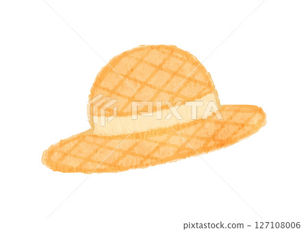 Cute straw hat illustration 127108006