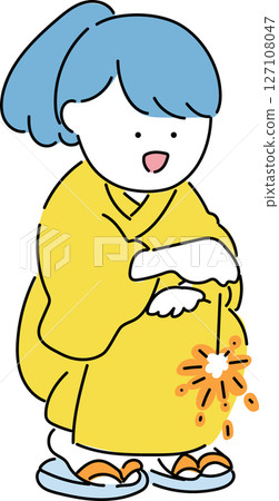 Children enjoying summer_fireworks_summer colors 127108047