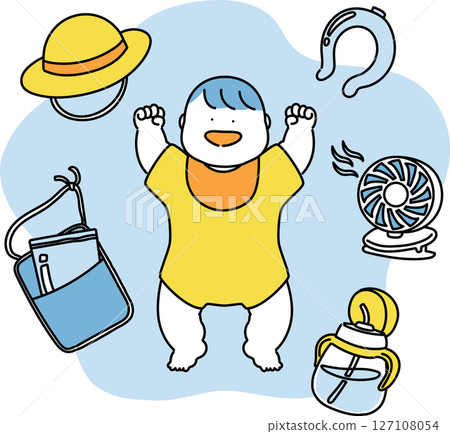 嬰兒防暑套裝_夏季色彩 嬰兒防暑套裝_夏季色彩 127108054