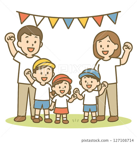 Enjoying sports day with family 127108714