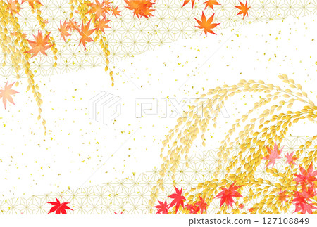 稻米日本圖案秋天背景 127108849