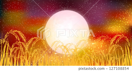 Rice Japanese pattern autumn background 127108854
