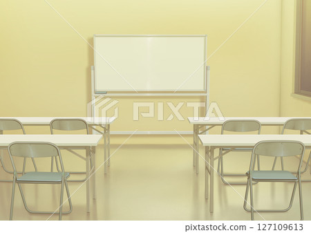 Whiteboard and desks and chairs side by side - Background illustration 04 Whiteboard and desks and chairs side by side - Background illustration 04 127109613