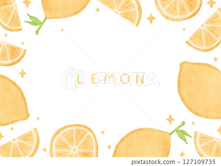 可愛的手繪檸檬背景插圖 127109735