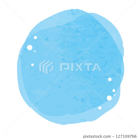 Watercolor style rough light blue circle background with water drops 127109766