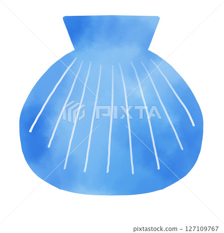 Simple illustration of a blue seashell with a watercolor touch Simple illustration of a blue seashell with a watercolor touch 127109767
