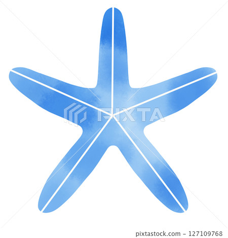 A simple illustration of a blue starfish in watercolor style A simple illustration of a blue starfish in watercolor style 127109768