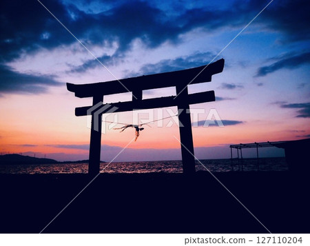 Sunset over the torii 127110204