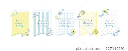 Line drawing illustration of plants. Summer plants postcard background. Summer vector stylish frame material. Line drawing illustration of plants. Summer plants postcard background. Summer vector stylish frame material. 127110291