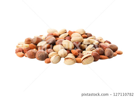 PNG, Assorted nuts, isolated on white background 127110782
