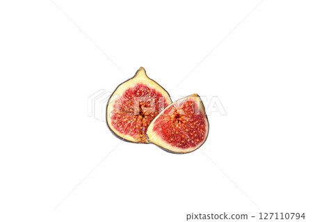 PNG,Fresh cut figs, isolated on white background 127110794