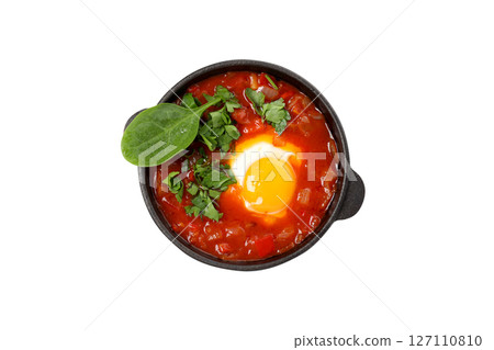 PNG,Shakshuka in a bowl, isolated on white background PNG,Shakshuka in a bowl, isolated on white background 127110810