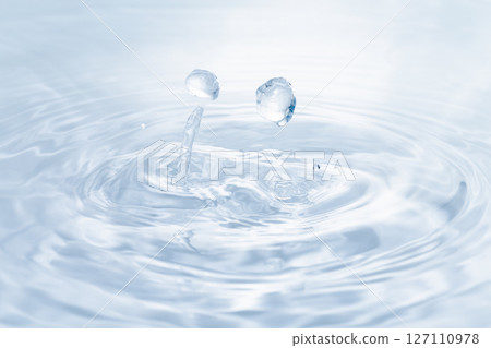 水滴落在水面上。 水滴落在水面上。 127110978