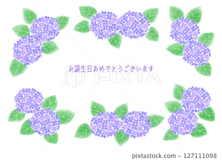 用水彩繡球花製作的生日卡 用水彩繡球花製作的生日卡 127111098