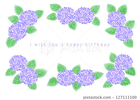 用水彩繡球花製作的生日卡 127111100