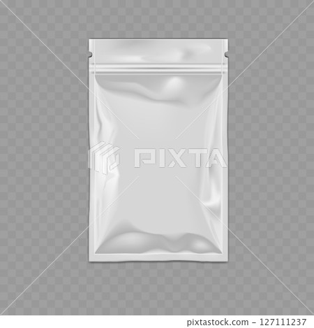Blank Stand-Up Zipper Pouch Mockup - Food Packaging Bag. Vector Blank Stand-Up Zipper Pouch Mockup - Food Packaging Bag. Vector 127111237