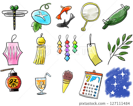 Illustrations of small items that will be used from July 127111484