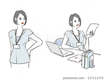 Cool business woman with bob hair 127111575