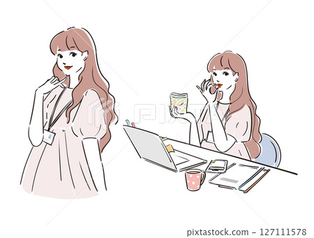 一頭捲髮的可愛商界女強人 127111578