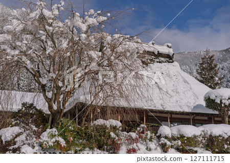 This photo was taken in Miyama-cho, Nantan-shi, Kyoto, in thatched roof village covered with snow. 127111715