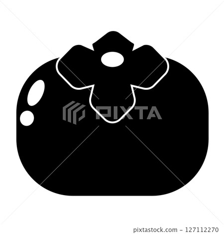 Simple icon of persimmon, monochrome 127112270