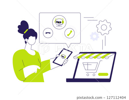 Call center abstract concept vector illustration. Call center abstract concept vector illustration. 127112404
