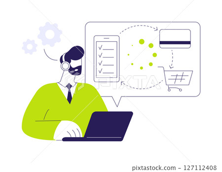 Transactions processing abstract concept vector illustration. Transactions processing abstract concept vector illustration. 127112408