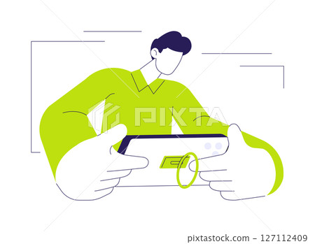 Phone ring holder abstract concept vector illustration. Phone ring holder abstract concept vector illustration. 127112409