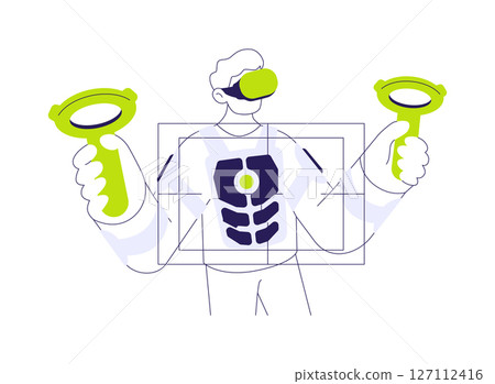 Haptic suit abstract concept vector illustration. 127112416