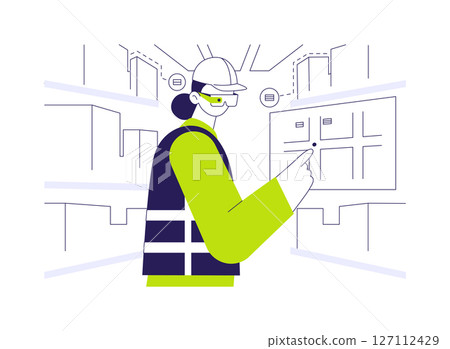 AR in business logistics abstract concept vector illustration. AR in business logistics abstract concept vector illustration. 127112429