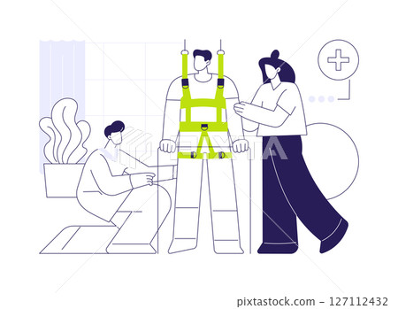 Spinal cord injury rehabilitation abstract concept vector illustration. 127112432