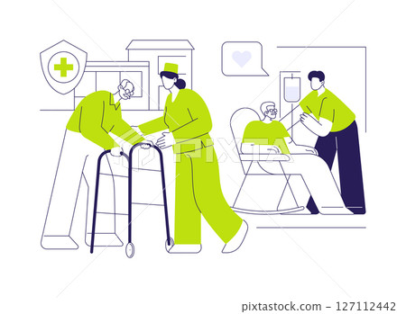 Assisted living facility abstract concept vector illustration. Assisted living facility abstract concept vector illustration. 127112442