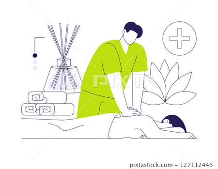 Therapeutic massage abstract concept vector illustration. 127112446
