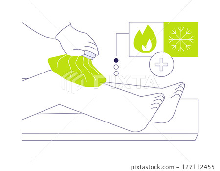 Cold and heat pain relief abstract concept vector illustration. 127112455