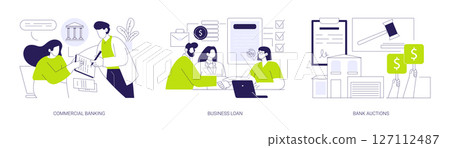 Bank services for business isolated cartoon vector illustrations se 127112487