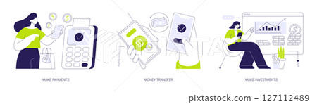 Banking app isolated cartoon vector illustrations se 127112489