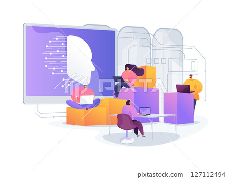 Smart Office Furniture with Modular Designs abstract concept vector illustration. 127112494