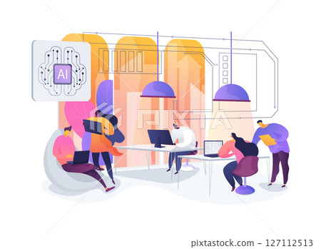 Smart Office Lighting for Productivity abstract concept vector illustration. 127112513