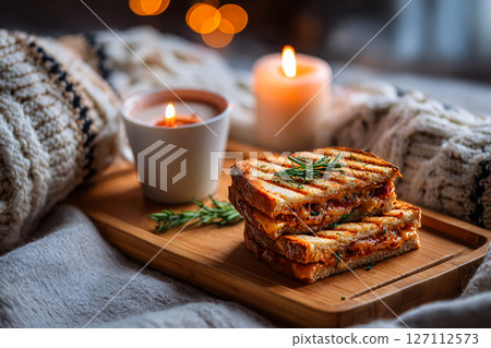 tempting gerber sandwich in the cozy corner on a white background 127112573