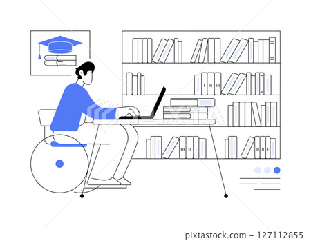 Working on thesis or dissertation isolated cartoon vector illustrations. Working on thesis or dissertation isolated cartoon vector illustrations. 127112855