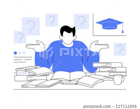 Choosing thesis topic isolated cartoon vector illustrations. 127112856