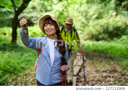Bear repellent bells, hiking, trekking, senior, mountain climbing 127112909