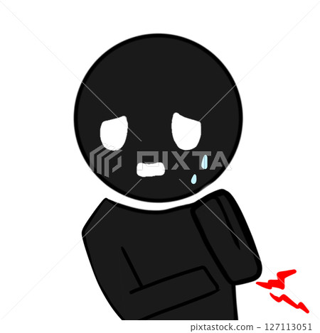 Simple pictogram elbow pain soreness feeling unwell shadow silhouette figure 127113051