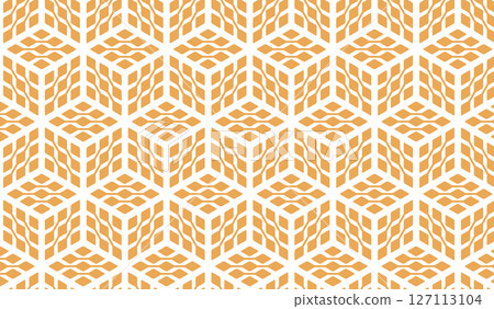 Abstract geometric pattern. A seamless vector background. White and golden ornament. Graphic modern pattern. Simple lattice graphic design 127113104