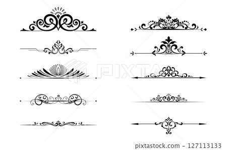 Vintage set. Floral elements for design monograms, invitations, frames, menus and labels. Graphic design of the website, cafes, boutiques, hotels, wedding invitations. 127113133