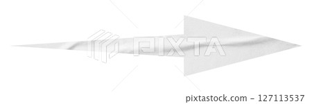 White crumpled paper arrow isolated on transparent background White crumpled paper arrow isolated on transparent background 127113537
