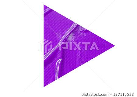 Purple crumpled paper arrow isolated on transparent background 127113538