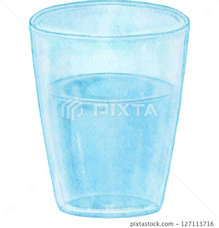 Cup glass water drink watercolor illustration Cup glass water drink watercolor illustration 127113716