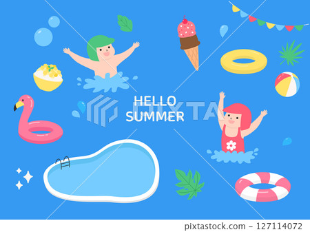 Vector illustration of summer vacation. 127114072